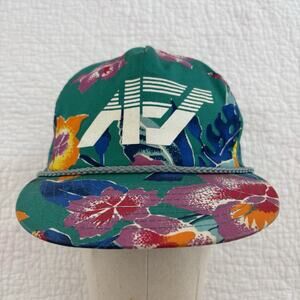 Vintage 90s Nissin Hat Cap SnapBack Multicolor Geometric Rope